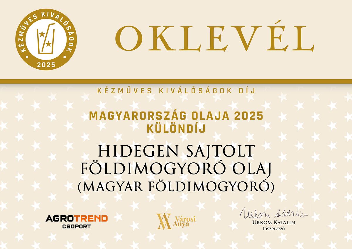 Hidegen sajtolt földimogyoró olaj